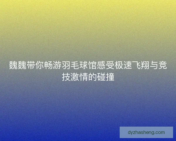 魏魏带你畅游羽毛球馆感受极速飞翔与竞技激情的碰撞