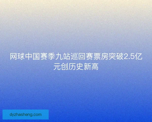 网球中国赛季九站巡回赛票房突破2.5亿元创历史新高