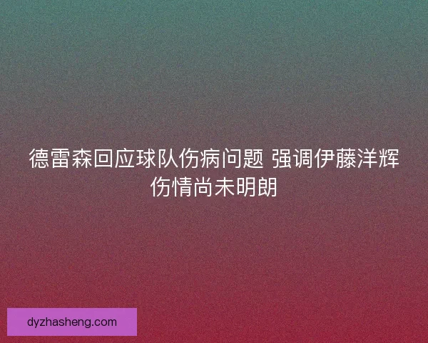 德雷森回应球队伤病问题 强调伊藤洋辉伤情尚未明朗